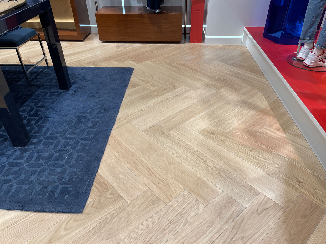 Tommy Hilfiger store with herringbone flooring