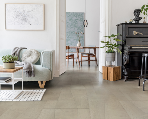 Square Gravel Oak Basalt parquetry