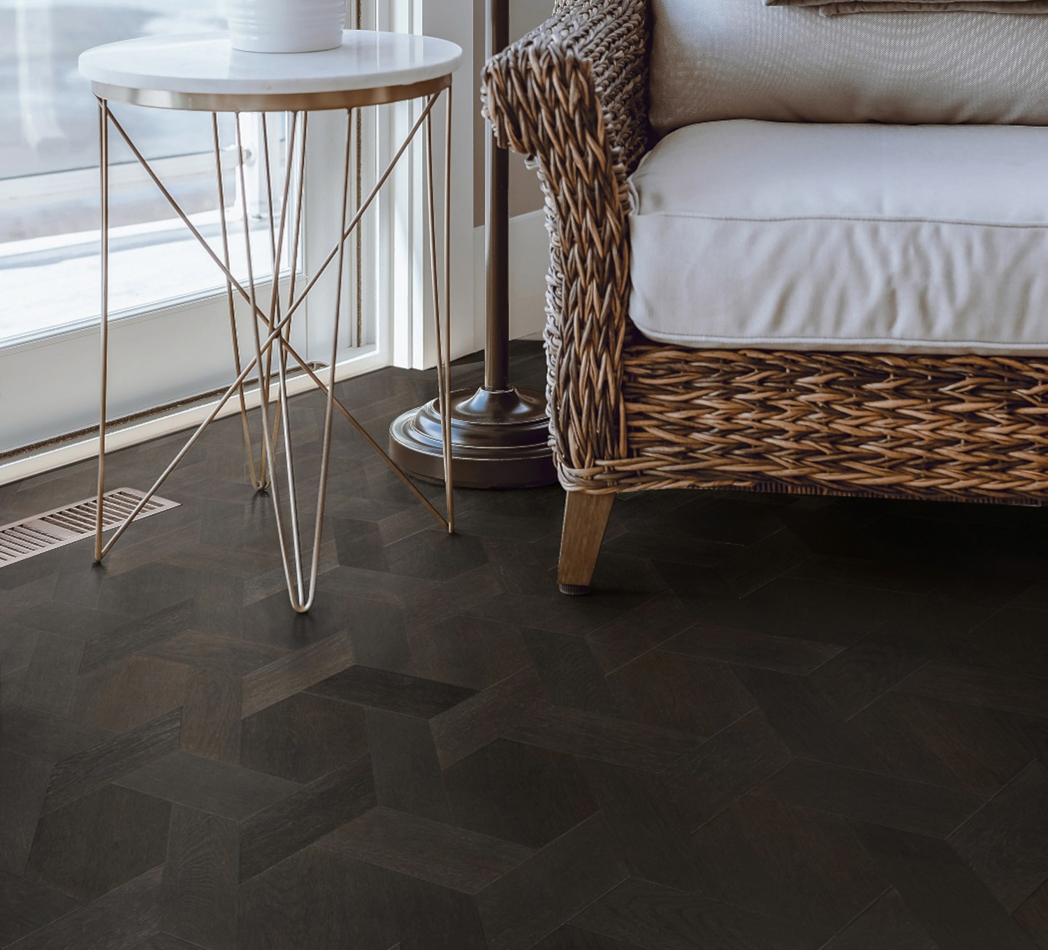 Basket Weave Oak Shadow Glen parquetry