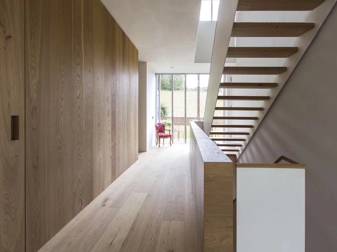 European home with wide plank flooring