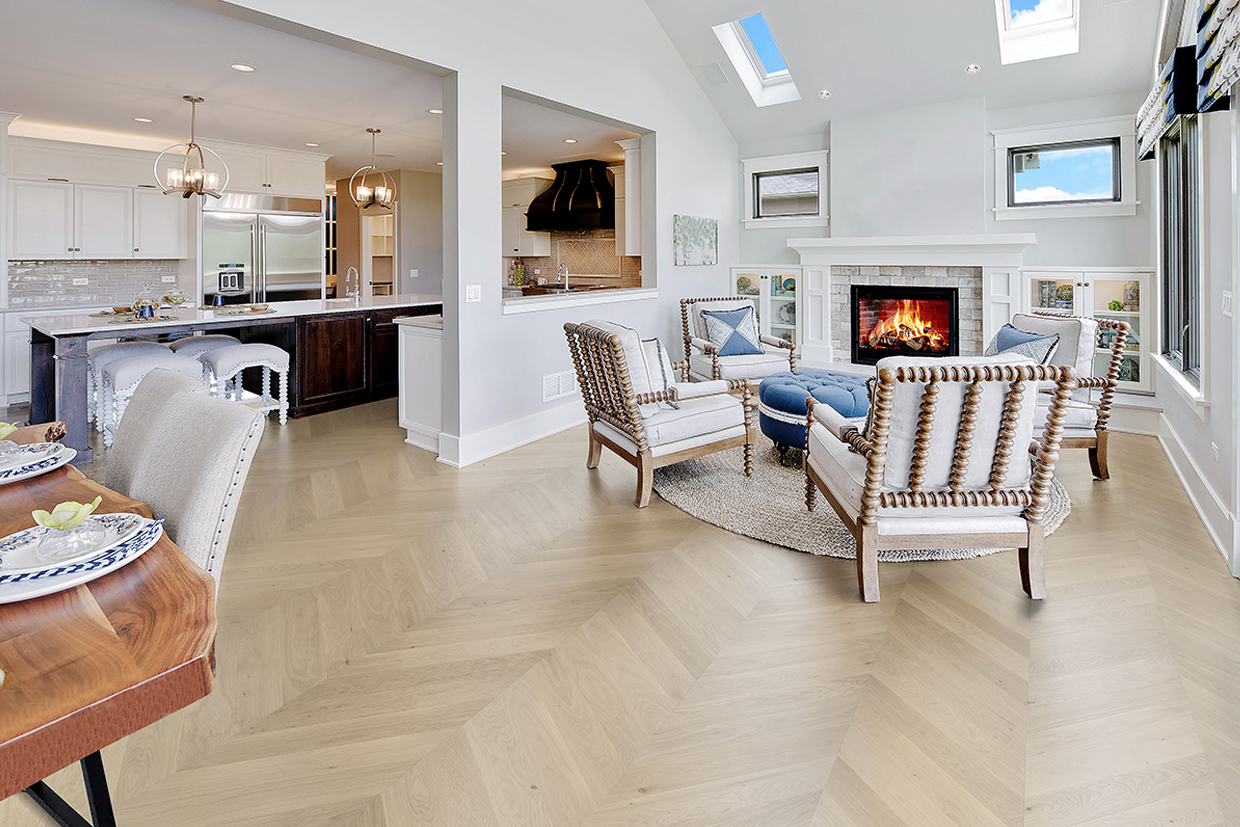 Coastal Breeze 5 inch chevron flooring