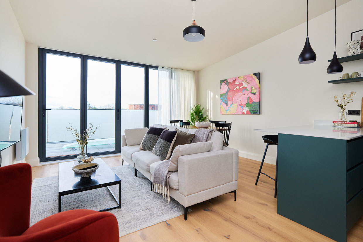 Residential project in the U.K. with wide plank flooring
