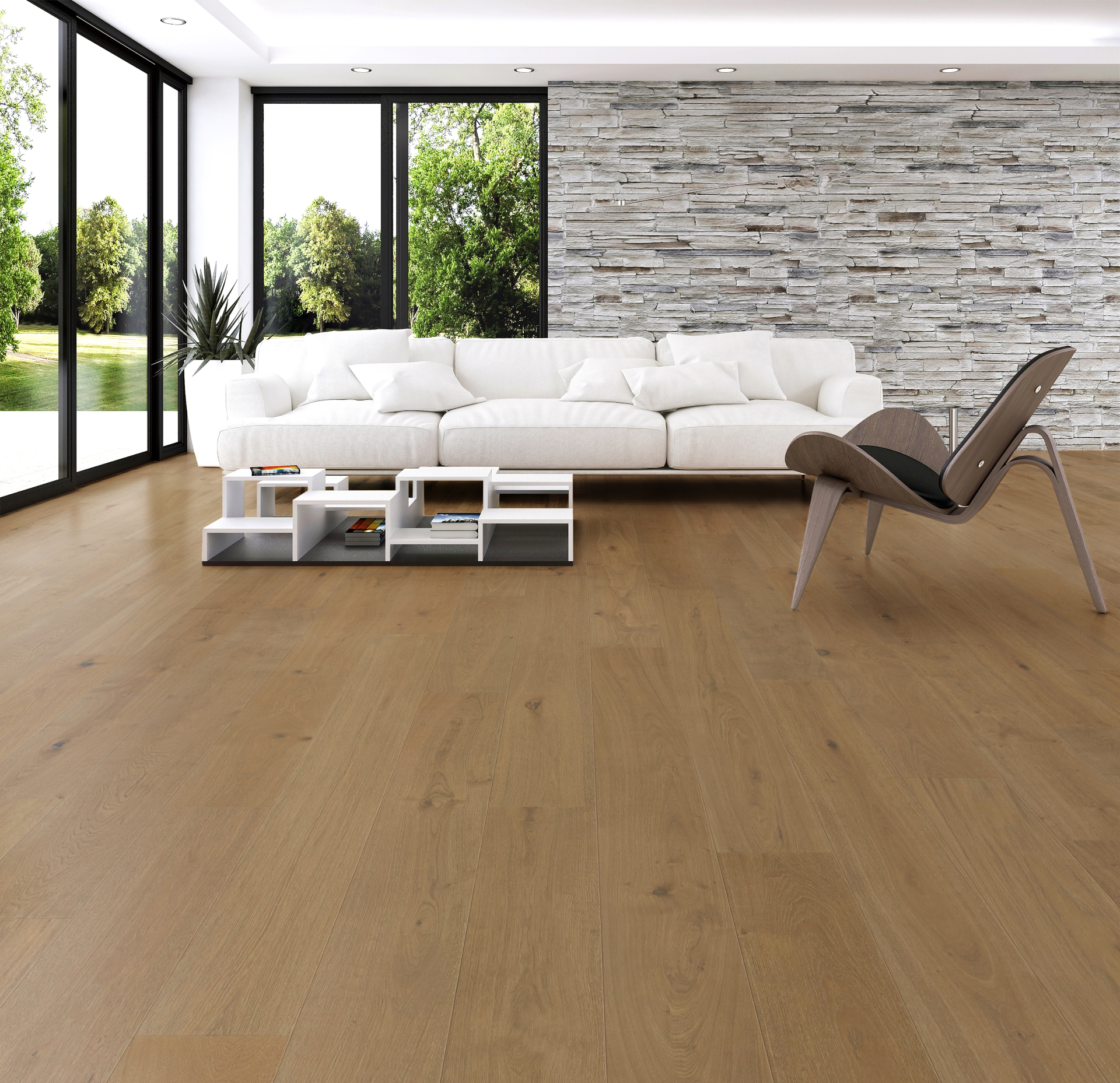 Prairie Wheat wide plank flooring in a room