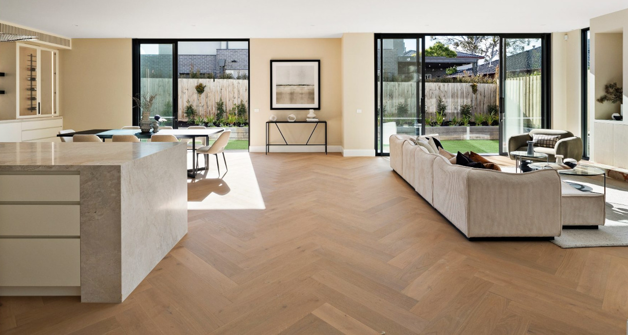The Herringbone House interior
