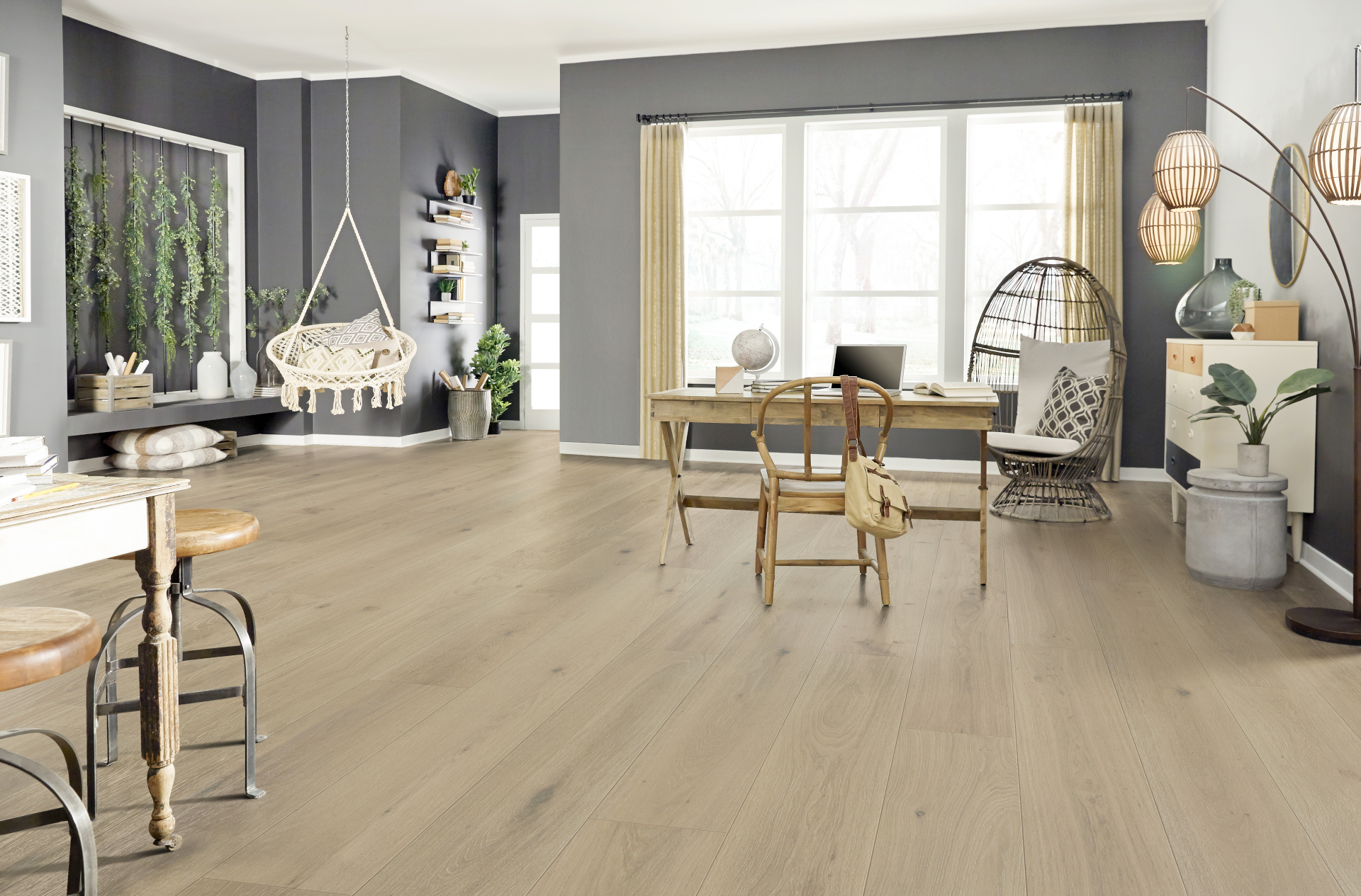 Sandstone Beige wide plank flooring in a room