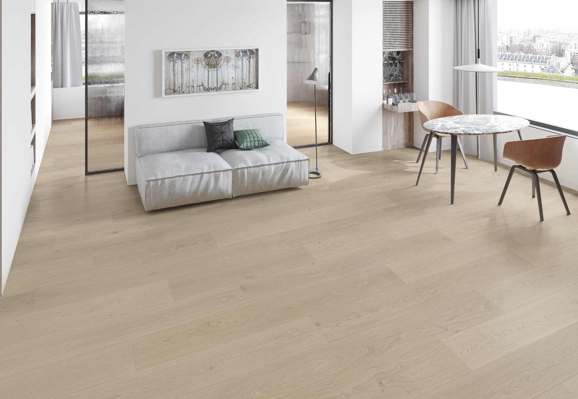 Tuscan Mist wide plank flooring in a room