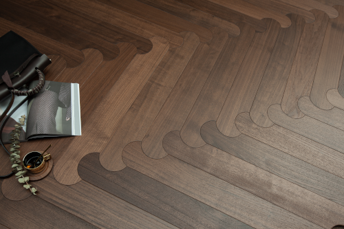 Single Lock Burr Puzzle Herringbone parquetry